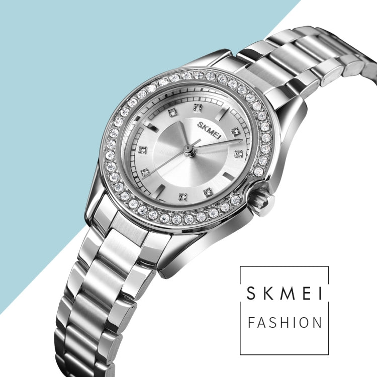 SKMEI 1534 elegant waterproof quartz steel band watch with diamond inlay(Silver  Gold) - Metal Strap Watches by SKMEI | Online Shopping South Africa | PMC Jewellery | Buy Now Pay Later Mobicred