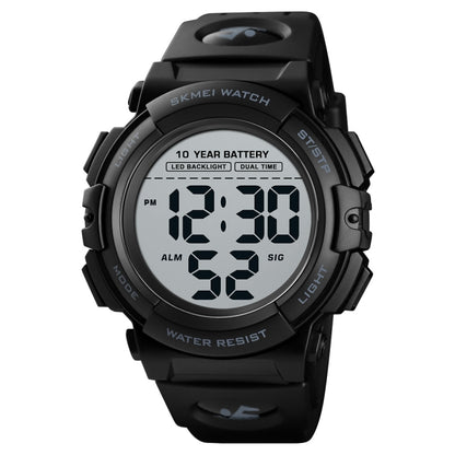 Skmei 1562 Multi Function Outdoor Sports Waterproof Student Electronic Watch Ten Year Battery Mens Watch(Black) - Silicone Strap Watches by SKMEI | Online Shopping South Africa | PMC Jewellery | Buy Now Pay Later Mobicred