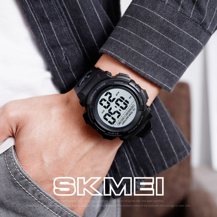 Skmei 1562 Multi Function Outdoor Sports Waterproof Student Electronic Watch Ten Year Battery Mens Watch(Black) - Silicone Strap Watches by SKMEI | Online Shopping South Africa | PMC Jewellery | Buy Now Pay Later Mobicred