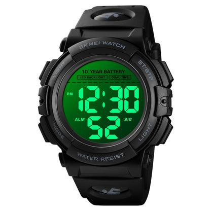 Skmei 1562 Multi Function Outdoor Sports Waterproof Student Electronic Watch Ten Year Battery Mens Watch(Black) - Silicone Strap Watches by SKMEI | Online Shopping South Africa | PMC Jewellery | Buy Now Pay Later Mobicred