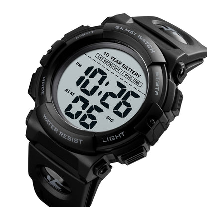 Skmei 1562 Multi Function Outdoor Sports Waterproof Student Electronic Watch Ten Year Battery Mens Watch(Black) - Silicone Strap Watches by SKMEI | Online Shopping South Africa | PMC Jewellery | Buy Now Pay Later Mobicred