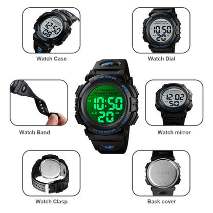 Skmei 1562 Multi Function Outdoor Sports Waterproof Student Electronic Watch Ten Year Battery Mens Watch(Black) - Silicone Strap Watches by SKMEI | Online Shopping South Africa | PMC Jewellery | Buy Now Pay Later Mobicred