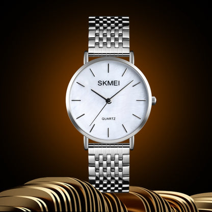 Skmei 1567 Light And Thin Leisure Simple 30m Waterproof Shell Dial Women Steel Band Quartz Watch(Silvery) - Alloy Watches by SKMEI | Online Shopping South Africa | PMC Jewellery | Buy Now Pay Later Mobicred