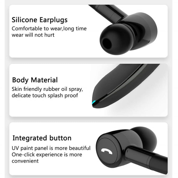 F900 Mini Earhook 180° Freely Rotating Wireless Bluetooth 5.0 Earphone Car Handsfree Call Headphone(Black Gray) - Bluetooth Earphone by PMC Jewellery | Online Shopping South Africa | PMC Jewellery