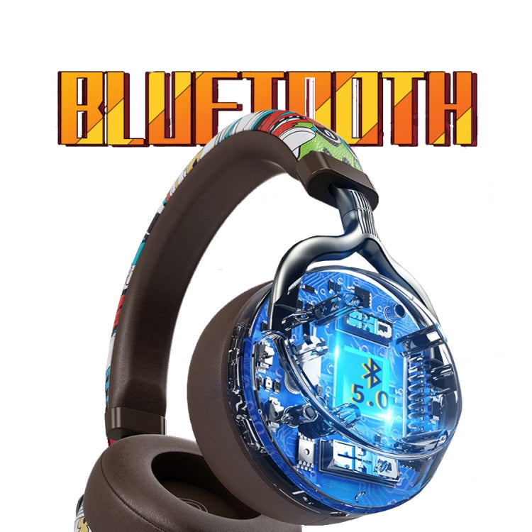 VJ086 Graffiti Headset Wireless Sports Bluetooth Headset Water Transfer Color Print Headset, Support TF, FM(Dazzle Colour) - Headset & Headphone by PMC Jewellery | Online Shopping South Africa | PMC Jewellery