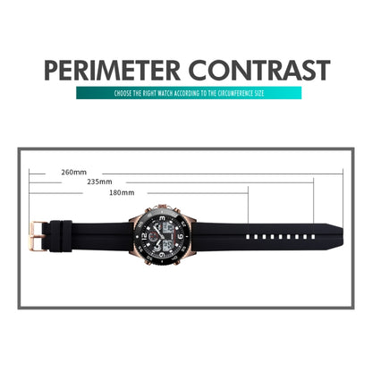 SKMEI 1538 Multi-Function Time Large Dial Steel Belt Men  Casual Sports Electronic Watch(Black-Silicone Belt) - Silicone Strap Watches by SKMEI | Online Shopping South Africa | PMC Jewellery | Buy Now Pay Later Mobicred