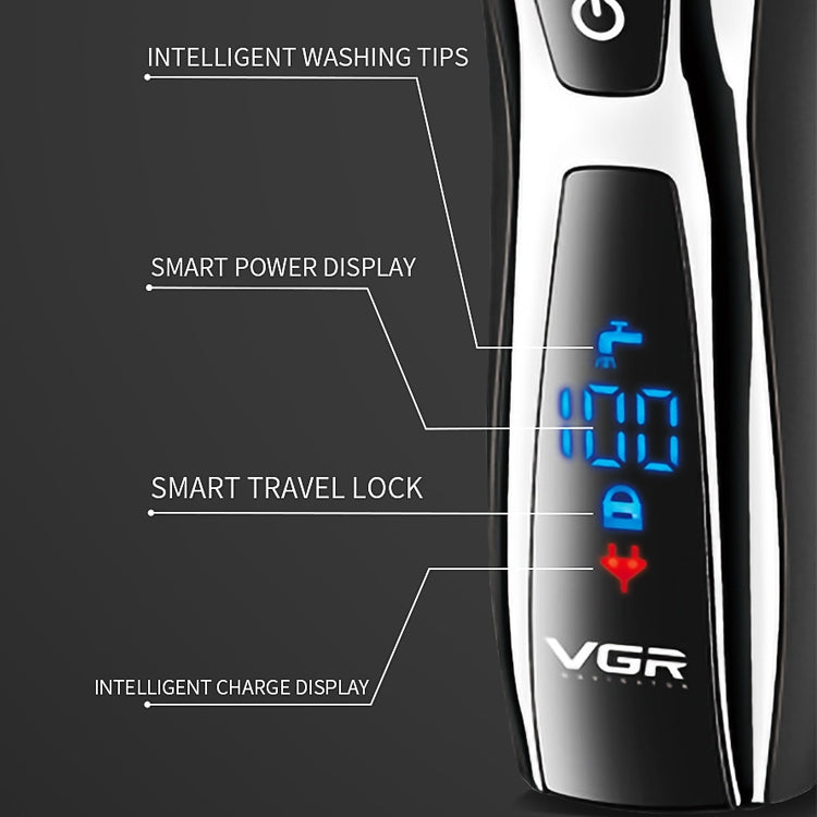 VGR V-309 6W USB Electric Shaver with LED Digital Display - Electric Shavers by VGR | Online Shopping South Africa | PMC Jewellery | Buy Now Pay Later Mobicred