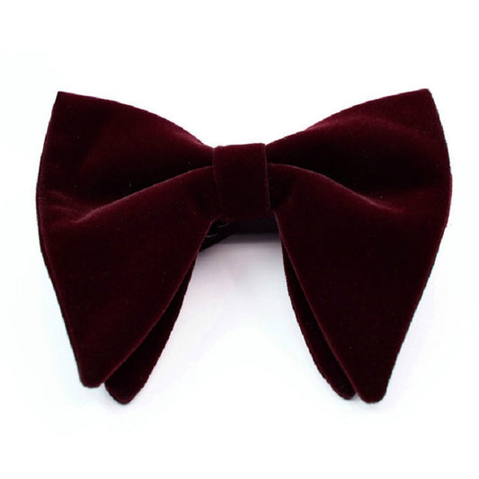 Men Velvet Double-layer Big Bow-knot Bow Tie Clothing Accessories(Red Wine) - Tie clip by PMC Jewellery | Online Shopping South Africa | PMC Jewellery