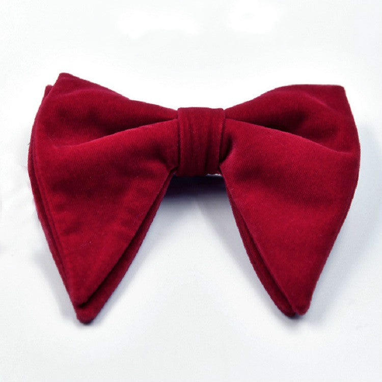 Men Velvet Double-layer Big Bow-knot Bow Tie Clothing Accessories(Dark Red) - Tie clip by PMC Jewellery | Online Shopping South Africa | PMC Jewellery