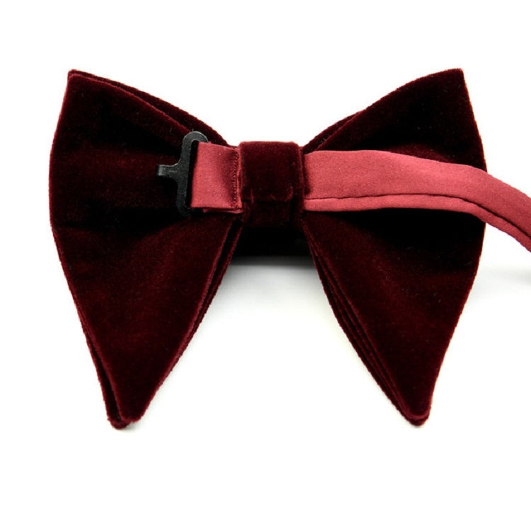 Men Velvet Double-layer Big Bow-knot Bow Tie Clothing Accessories(Rose Red) - Tie clip by PMC Jewellery | Online Shopping South Africa | PMC Jewellery