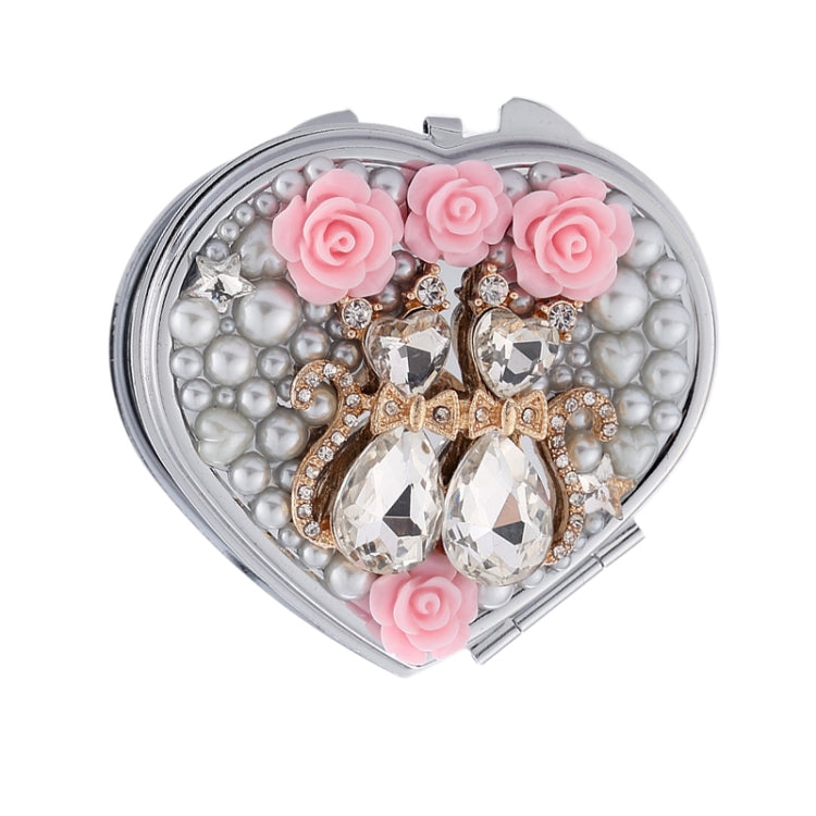 Hand-made DIY Creative Mirror Heart-shaped Double-side Makeup Mirror - Mirror by PMC Jewellery | Online Shopping South Africa | PMC Jewellery