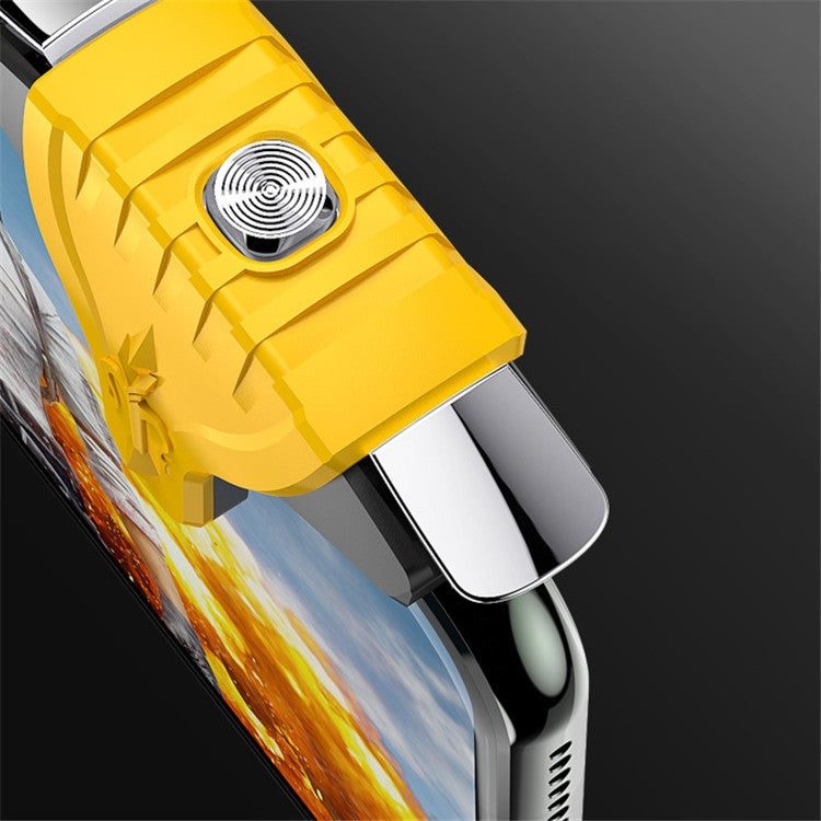 2 Pairs F01 Electroplating Mechanical Shaft Bidirectional Button Auxiliary Shooting Game Handle for Mobile Phones within The Thickness of 6.1-12.0mm(Yellow) - Handle Shooter by PMC Jewellery | Online Shopping South Africa | PMC Jewellery