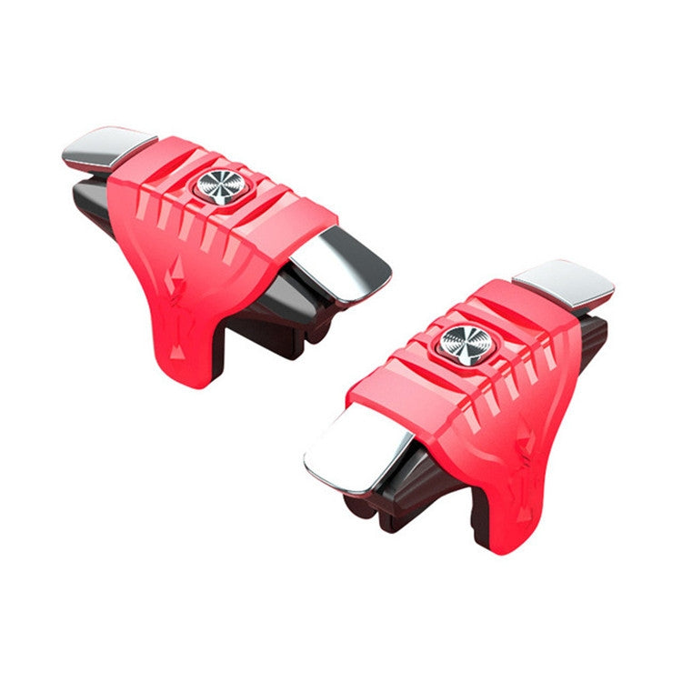 2 Pairs F01 Electroplating Mechanical Shaft Bidirectional Button Auxiliary Shooting Game Handle for Mobile Phones within The Thickness of 6.1-12.0mm(Red) - Handle Shooter by PMC Jewellery | Online Shopping South Africa | PMC Jewellery