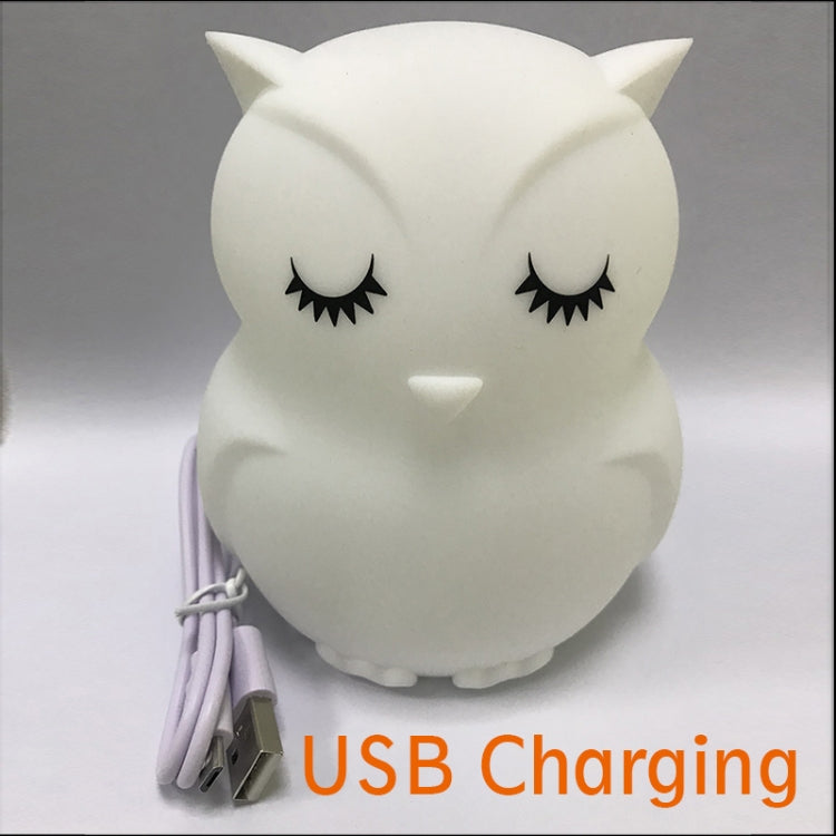 Cute owl cartoon colorful LED Lamp creative silicone night light childrens toy lamp bedroom decoration USB charging light - Night Lights by PMC Jewellery | Online Shopping South Africa | PMC Jewellery