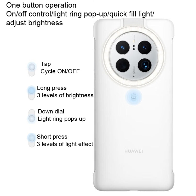 For HUAWEI Mate 50 Pro Original HUAWEI Ring Flash Smart Phone Case(White) - Huawei Cases by Huawei | Online Shopping South Africa | PMC Jewellery | Buy Now Pay Later Mobicred