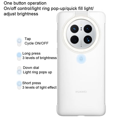 For HUAWEI Mate 50 Pro Original HUAWEI Ring Flash Smart Phone Case(White) - Huawei Cases by Huawei | Online Shopping South Africa | PMC Jewellery | Buy Now Pay Later Mobicred