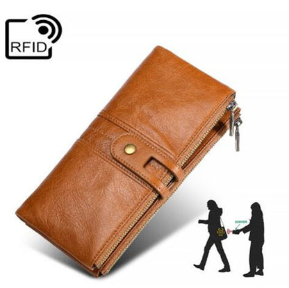 Ladies Genuine Leather Long Wallet Anti-theft Card Bag Multifunctional Clutch Bag(Black) - Antimagnetic RFID Package by PMC Jewellery | Online Shopping South Africa | PMC Jewellery | Buy Now Pay Later Mobicred