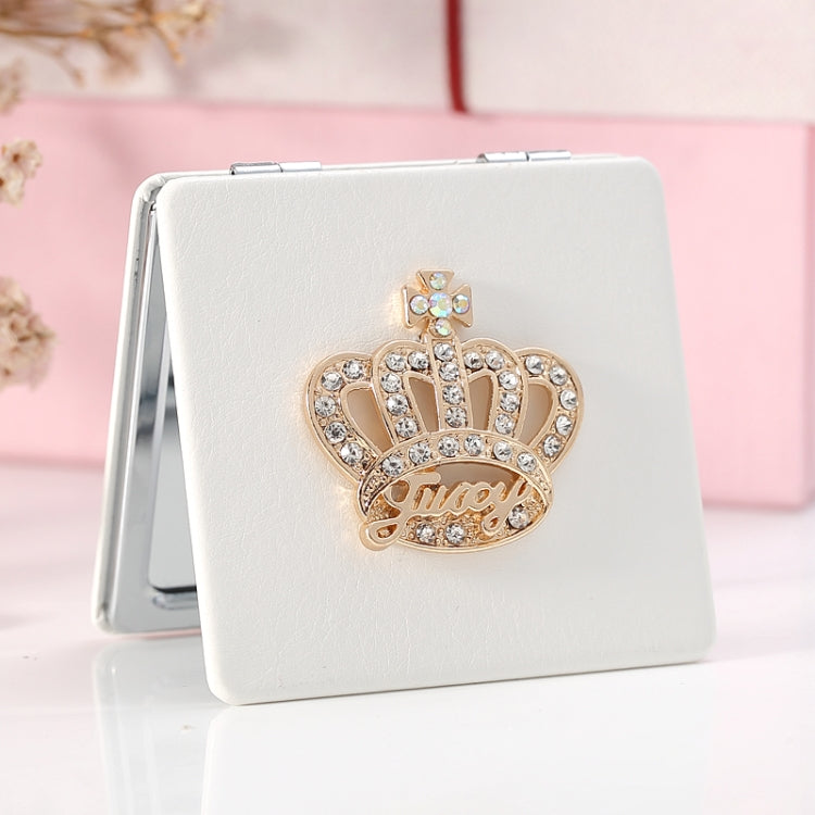 Rhinestone Crown Small Mirror Folding Portable Cosmetic Mirror Flip Double Mirror - Mirror by PMC Jewellery | Online Shopping South Africa | PMC Jewellery