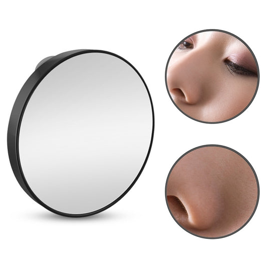 Magnification Small Round Mirror with Suction Cup Makeup Mirror 8.8cm Magnification Makeup Mirror, Model:Black Ten Times - Mirror by PMC Jewellery | Online Shopping South Africa | PMC Jewellery