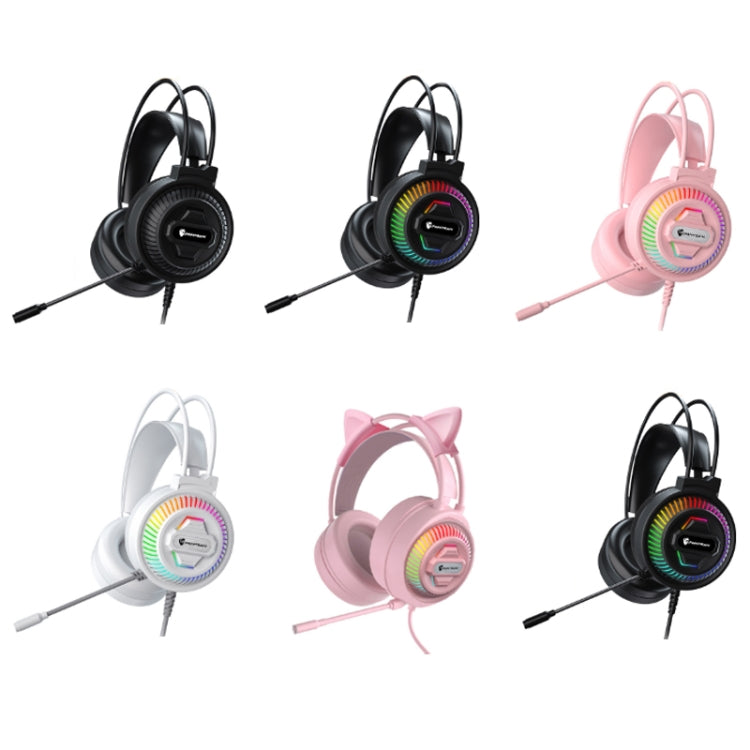 PANTSAN PSH-400 USB Computer Head-Mounted Luminous RGB Wired Headset, Specification:3.5mm White - Multimedia Headset by PANTSAN | Online Shopping South Africa | PMC TechLife | Buy Now Pay Later Mobicred