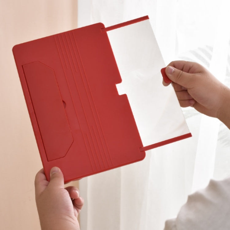 12 Inch Pull-Out Mobile Phone Screen Magnifier 3D Desktop Stand, Style:HD Model(Red) - Screen Magnifier by PMC TechLife | Online Shopping South Africa | PMC TechLife