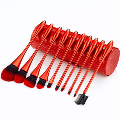 10 In 1 Small Waist Goblet Makeup Brush Set Beauty Tools(Red) - Makeup Brushes by PMC Jewellery | Online Shopping South Africa | PMC Jewellery