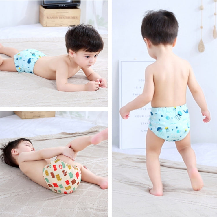 6 Layer Baby Diaper Waterproof  Reusable Cloth Diapers Baby Cotton Training  Underwear Pants Diaper M（6-12KG）(Full Bear) - Children Underwear by PMC Jewellery | Online Shopping South Africa | PMC Jewellery