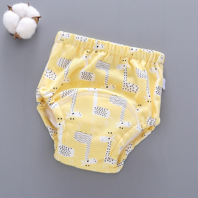 6 Layer Baby Diaper Waterproof  Reusable Cloth Diapers Baby Cotton Training  Underwear Pants Diaper L（12-18KG）(Giraffe) - Children Underwear by PMC Jewellery | Online Shopping South Africa | PMC Jewellery