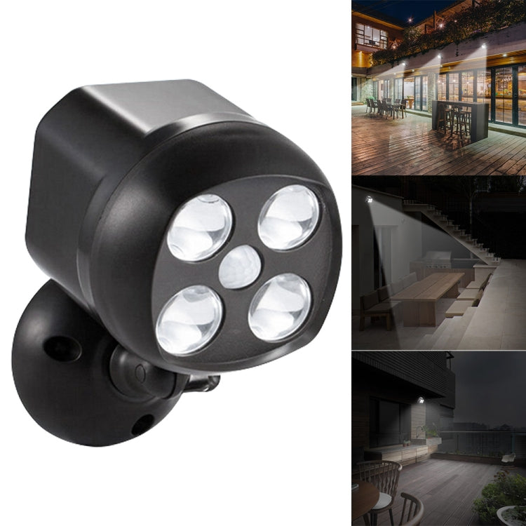 3W 4 LEDs SMD 3535 Outdoor Lighting Wireless Motion Sensor Outside Spotlight LED Wall Light - Sensor LED Lights by PMC Jewellery | Online Shopping South Africa | PMC Jewellery