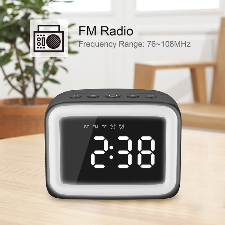 AEC BT-511 Mini LED HD Mirror Bluetooth Speaker, Support 32GB TF Card & 3.5mm AUX & Dual Alarm Clock & Real-time Temperature & Hands-free Calling(White) - Mini Speaker by AEC | Online Shopping South Africa | PMC Jewellery