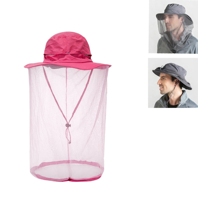 Summer Outdoor Sports Anti-mosquito Net Sun Hat Fisherman Hat, Size:L(Rose Red) - Peaked Cap by PMC Jewellery | Online Shopping South Africa | PMC Jewellery