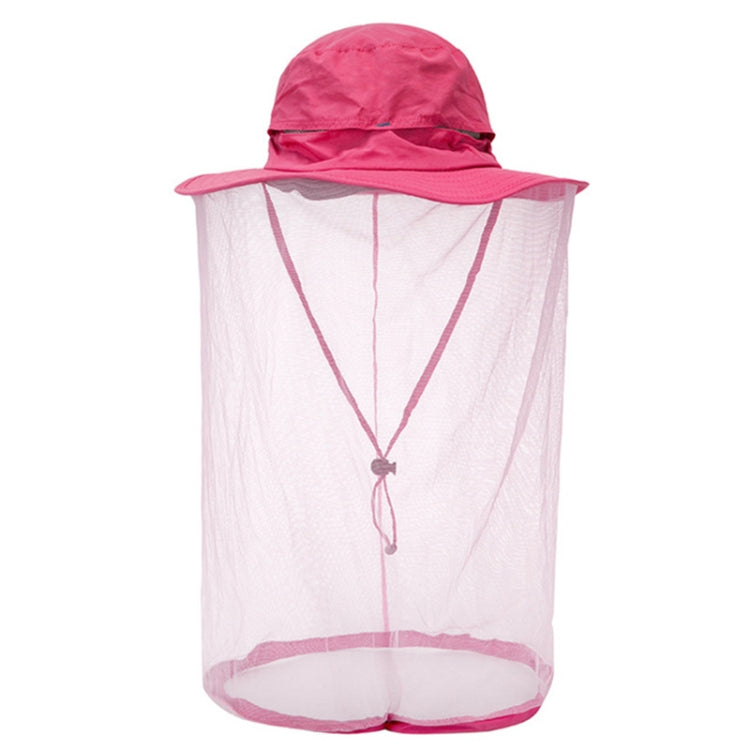 Summer Outdoor Sports Anti-mosquito Net Sun Hat Fisherman Hat, Size:L(Rose Red) - Peaked Cap by PMC Jewellery | Online Shopping South Africa | PMC Jewellery