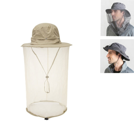 Summer Outdoor Sports Anti-mosquito Net Sun Hat Fisherman Hat, Size:L(Cream Color) - Peaked Cap by PMC Jewellery | Online Shopping South Africa | PMC Jewellery