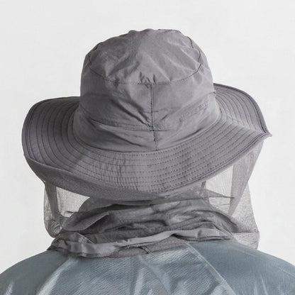 Summer Outdoor Sports Anti-mosquito Net Sun Hat Fisherman Hat, Size:L(Light Gray) - Peaked Cap by PMC Jewellery | Online Shopping South Africa | PMC Jewellery