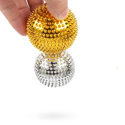 1 Pair Magnetic Massage Ball Relax Muscle Finger Plantar Pressure Massage Stab Ball, Size:3.2cm(Gold) - Massage & Relaxation by PMC Jewellery | Online Shopping South Africa | PMC Jewellery