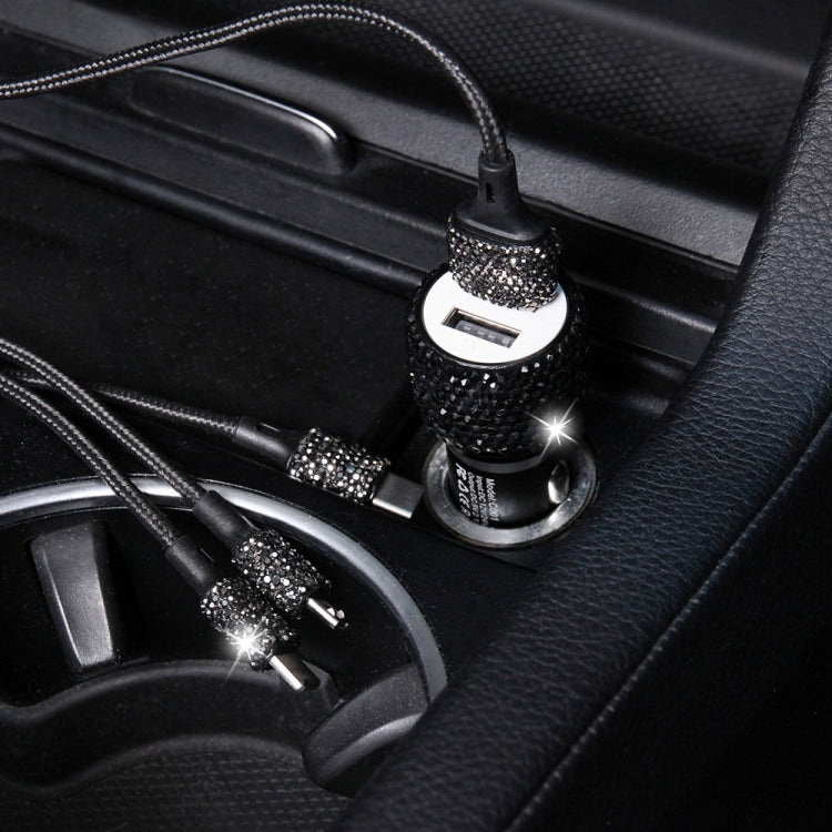 Diamond Car Dual USB Charge Mobile Phone Safety Hammer Charger(black) - free shipping - PMC TechLife - Order now!