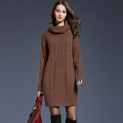 Autumn And Winter Knitwear Dresses Long Turtleneck Sweater For Women, Size: XXXL(Camel) - Sweater by PMC Jewellery | Online Shopping South Africa | PMC Jewellery