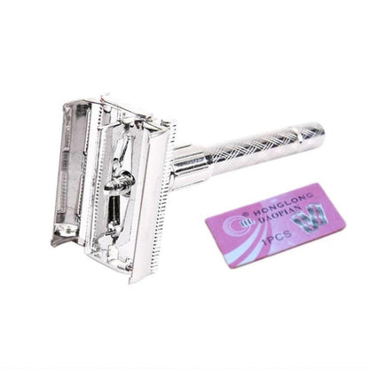 2 PCS Adjustable Safety Classic Stainless Steel Razor Men Safety Double Edge Blade Shaving - Manual Razor by PMC Jewellery | Online Shopping South Africa | PMC Jewellery