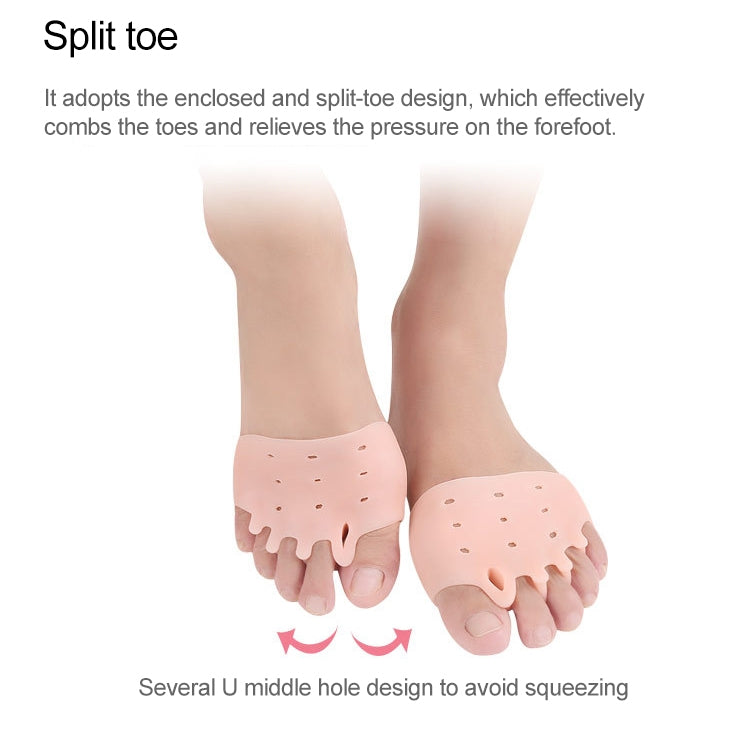 1 Pair SEBS Five-hole Honeycomb Hallux Valgus Toe Correction Front Pad(White) - Corrector by PMC Jewellery | Online Shopping South Africa | PMC Jewellery