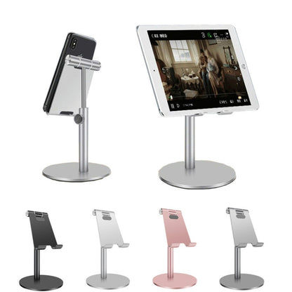 Adjustable Aluminum Alloy Cell Phone Tablet Holder Desk Stand Mount(Black) - Desktop Holder by PMC Jewellery | Online Shopping South Africa | PMC Jewellery