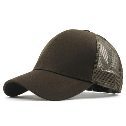 Summer Cotton Mesh Opening Ponytail Hat Sunscreen Baseball Cap, Specification:No Mark(Red Wine) - Peaked Cap by PMC Jewellery | Online Shopping South Africa | PMC Jewellery