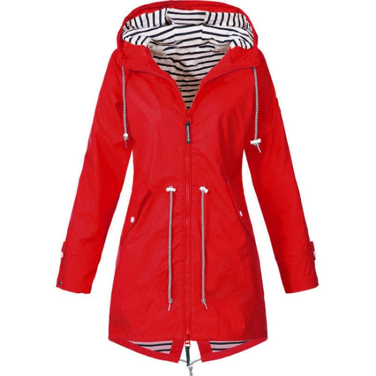 Women Waterproof Rain Jacket Hooded Raincoat, Size:S(Red) - Hoodie by PMC Jewellery | Online Shopping South Africa | PMC Jewellery