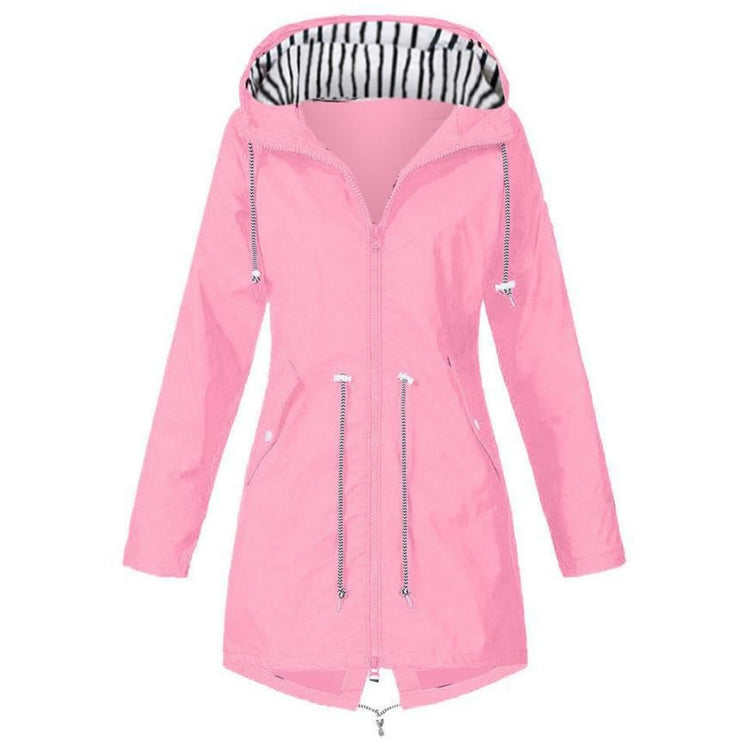 Women Waterproof Rain Jacket Hooded Raincoat, Size:S(Pink) - Hoodie by PMC Jewellery | Online Shopping South Africa | PMC Jewellery