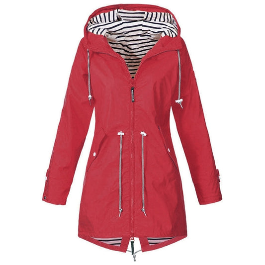 Women Waterproof Rain Jacket Hooded Raincoat, Size:XL(Red) - Hoodie by PMC Jewellery | Online Shopping South Africa | PMC Jewellery