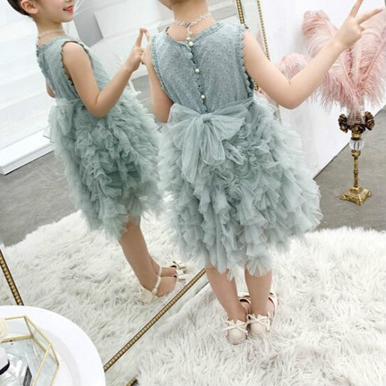 Summer Girls Sleeveless Tutu Lace Dress, Kid Size:100cm(Pink) - Kids Clothing by PMC Jewellery | Online Shopping South Africa | PMC Jewellery