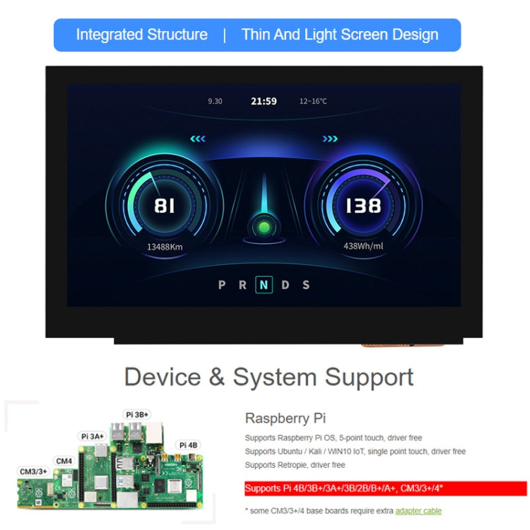 Waveshare 4.3 Inch DSI Display 800��480 Pixel IPS Display Panel, Style:No Touch - free shipping - PMC TechLife - Order now!