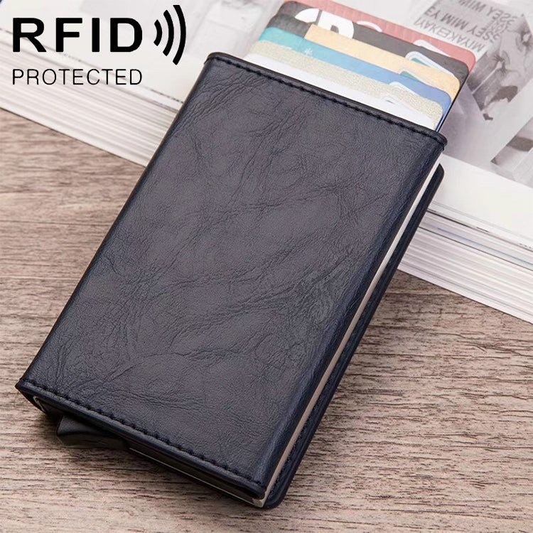 Magnetic RFID Bag Multifunctional Aluminum Automatic Pop-up Credit Card Package(Blue) - free shipping - PMC TechLife - Order now!