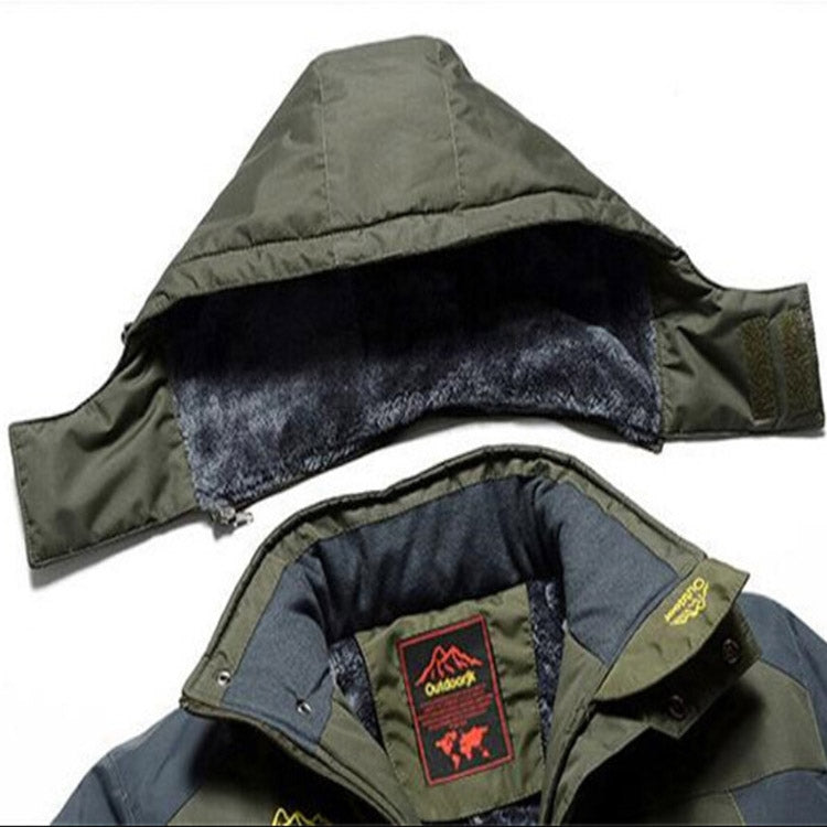 Winter Fleece Military Jackets Men Windproof Waterproof Outwear Parka Windbreaker Warm Coat, Size:XXXXXXL(Black) - Loose Coat by PMC Jewellery | Online Shopping South Africa | PMC Jewellery