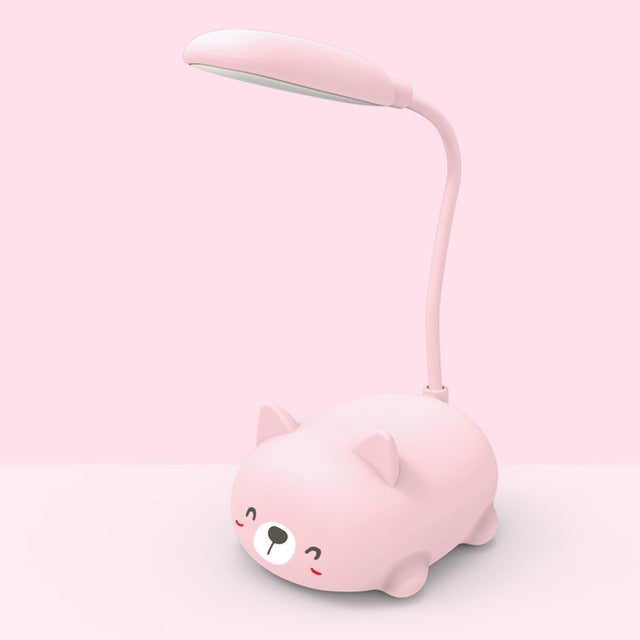 Cartoon Cat Design LED Eye Protection Reading Lamp USB Rechargeable Desk Lamp(Pink) -  by PMC Jewellery | Online Shopping South Africa | PMC Jewellery