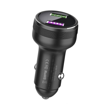 QIAKEY GX789 Dual USB Fast Charge Car Charger(Black) - Car Charger by QIAKEY | Online Shopping South Africa | PMC Jewellery | Buy Now Pay Later Mobicred